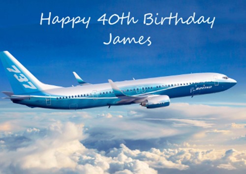 Personalised 737 card birthday - personalised,