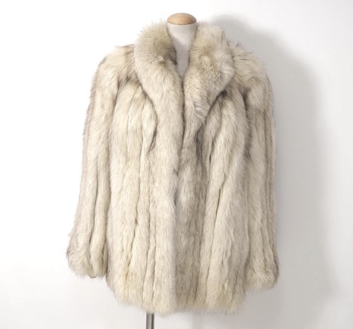 Vintage real blue fox fur - blue,
