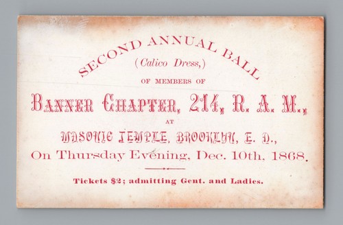 1868 brooklyn masonic ball - ny,