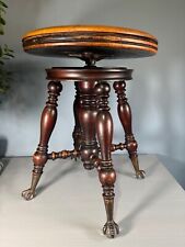 Holtzman Antique Victorian Swivel Piano Stool With Claws Original