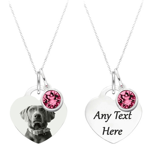 Birthstone pet photo heart - birthstone,