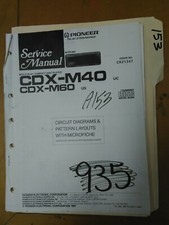 Pioneer CDX-M40 M60 Service Manual Original Repair Book Stereo Car CD Player
