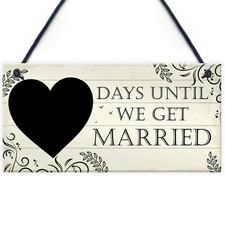 Wedding Countdown Chalkboard Plaque Sign Engagement Gift Fiance Mr & Mrs