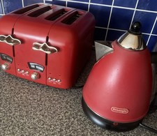 toaster and kettle set Red