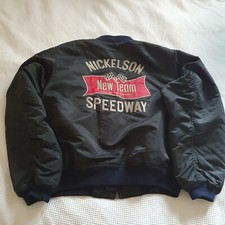Vintage Nickelson Speedway Black Bomber Jacket L