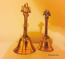 SOLID BRASS RAW PRAYER BELL GHANTI TEMPLE HINDU POOJA PUJA ARTICLE TRADITIONAL
