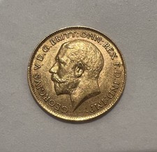 1913 King George V Gold Half Sovereign Coin, 22ct