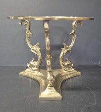 Vintage Large Gold Tone Pedestal 3 Footed Center Piece for crystal ball w/ stand