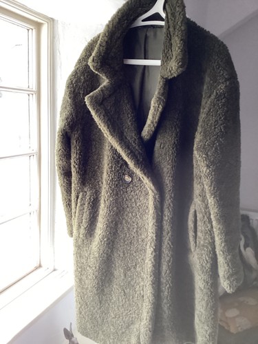 Faux fur coat olive green - faux,