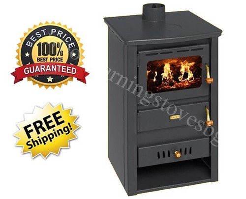 Wood burning stove - burning, back