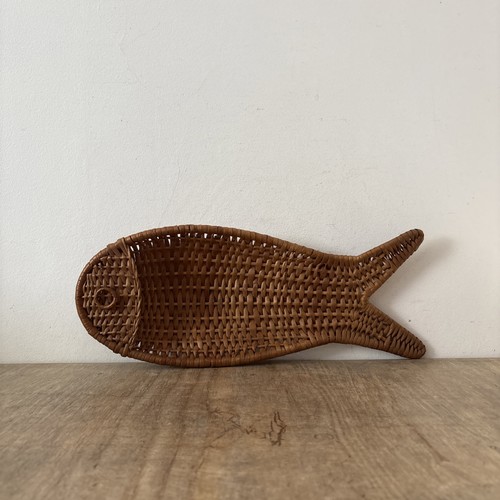 Vintage rustic wicker fish - vintage,
