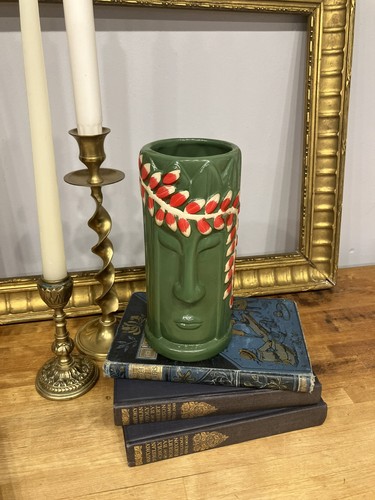 Ceramic green beautiful tiki - ceramic,