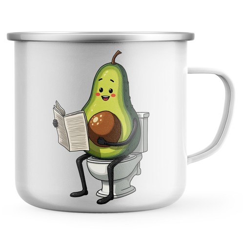 Funny avocado enamel - funny, mug