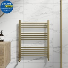 RadiLux Heated Towel Rail Brushed Brass 750 x 600mm Flat