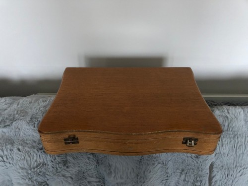 Wooden empty cutlery canteen - empty,
