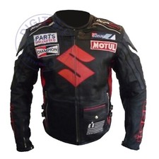 Suzuki Motorbike/Motorcycle Leather Biker Jacket Pure Cowhide Leathers Armoured