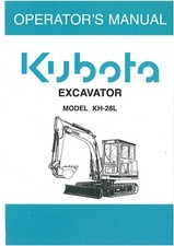 Kubota Excavator KH28L Operators Manual - KH28 L