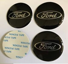 4x Sticker Ford 54mm Wheel Centre Cap Mondeo Fiesta Galaxy Black Silver Sticker