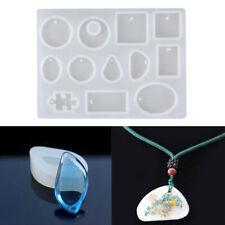12 Slotted Necklace Mold Pendant Jewelry Making Silicone Mould Resin DIY Craft