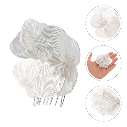 Silver wedding hair comb - hair,