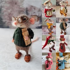 Mouse Doll Christmas Needle Felted Mouses Xmas Decor On Shelf Display Toys 2025