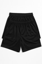 Boys Black PE Shorts - School Sports Shorts - 2 Pack - Elastic waist