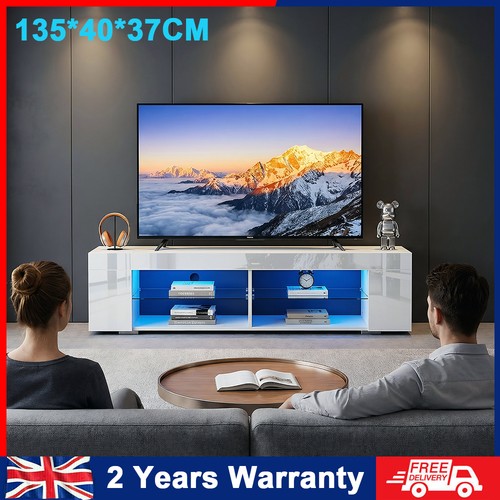 White 135cm high gloss - 135cm, tv