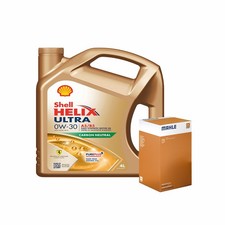 Mahle Knecht Oil Filter Engine Oil Service Kit 0W30 4L Shell Helix Ultra A5 B5