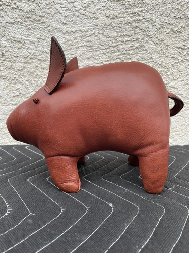 Vtg leather stuffed - leather, plush