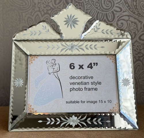Venetian style mirror - , etched