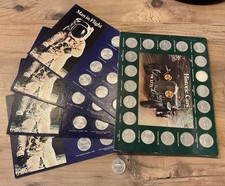 Shell Man in Flight Coins 4 Sets complete + Historic Cars 1 Set (1 coin missing)