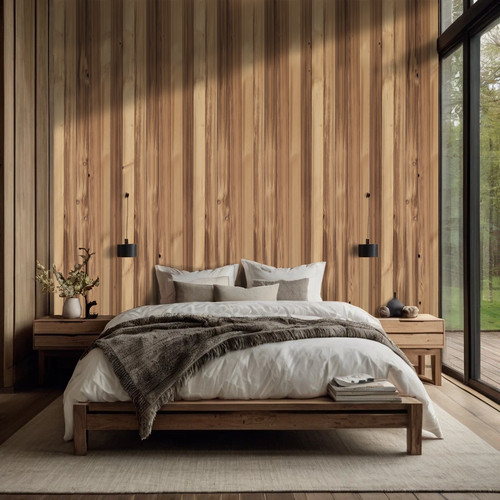 Thermally modified wood wall - thermally,