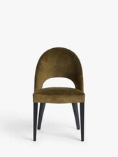 John Lewis Moritz II Olive Green Velvet Dining Chair Upholstered Seat