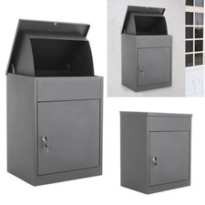 Wall Mounted Parcel Drop Box Lockable Letterboxes Mailbox Steel Packet Postbox
