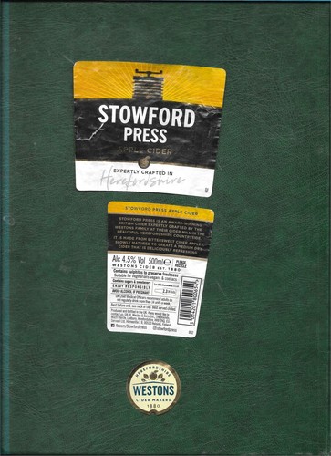 Cider bottle label stowford - -,