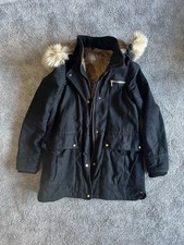 Black Zara Trafaluc Parka Coat