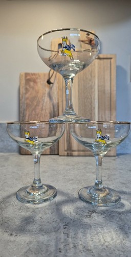 Vintage babycham glasses gilt - babycham,