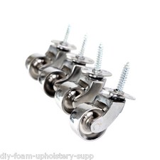 SOLID BRASS CASTORS POLISHED CHROME FINISH 25mm or 32mm SCREW PLATE CASTORS