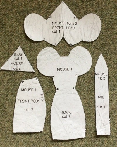 Mouse sewing pattern - 9",