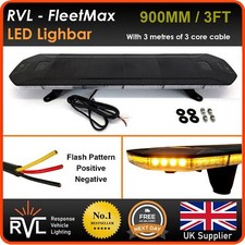 900mm Lightbar Recovery Slimline LED Beacon Lights Amber Flash 3ft 35" 90cm