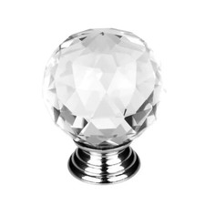 VDL 20mm Crystal Door Knobs Diamond Round Cabinet Furniture Cupboard 5 Styles