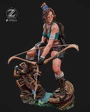Lara Croft Resin Figure – 3D Printed Hand Painted Statue – Tomb Raider Fan Art