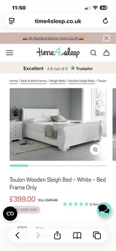 Sleigh bed white - sleigh,