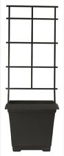 Black Square Plastic Planter with Removeable Trellis Supports Climbing Plant Pot