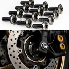 12 BLACK Front Brake Disc Rotors Mounting Bolts Screws For Honda CBR600RR 03-22