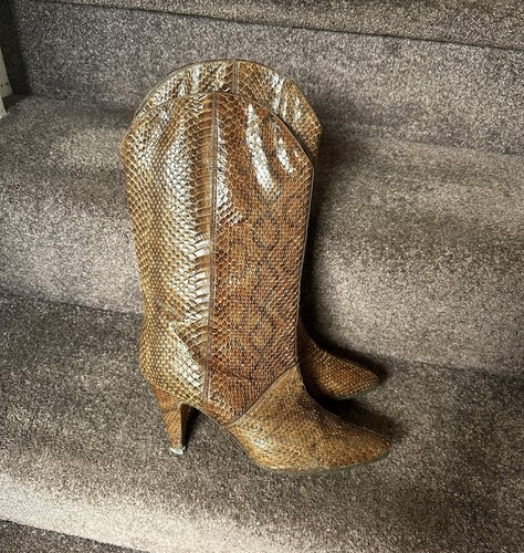 Snakeskin boots hoffman - by,