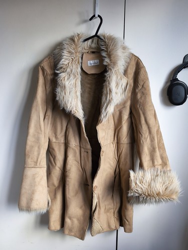 Afghan beige suede women fur - afghan,