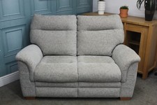 PARKER KNOLL HUDSON 2 SEATER SOFA IN EQUINOX LIGHT BLUE FABRIC. RRP £2061.