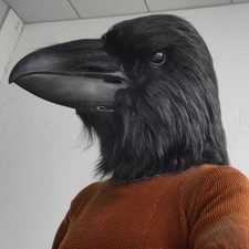 Funny Bird Mask Black Latex