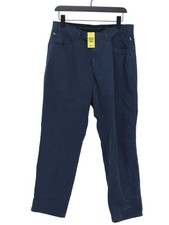 Bruhl Men's Trousers W 34 in Blue Cotton with Elastane Straight Chino